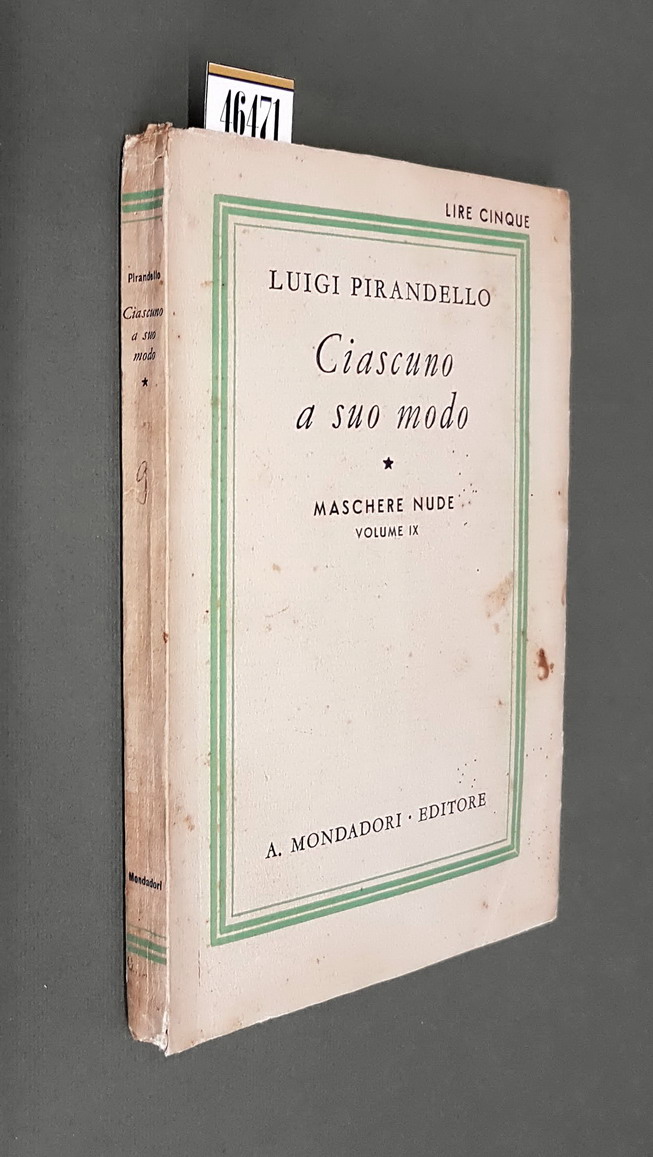 CIASCUNO A SUO MODO commedia in due o tre atti …