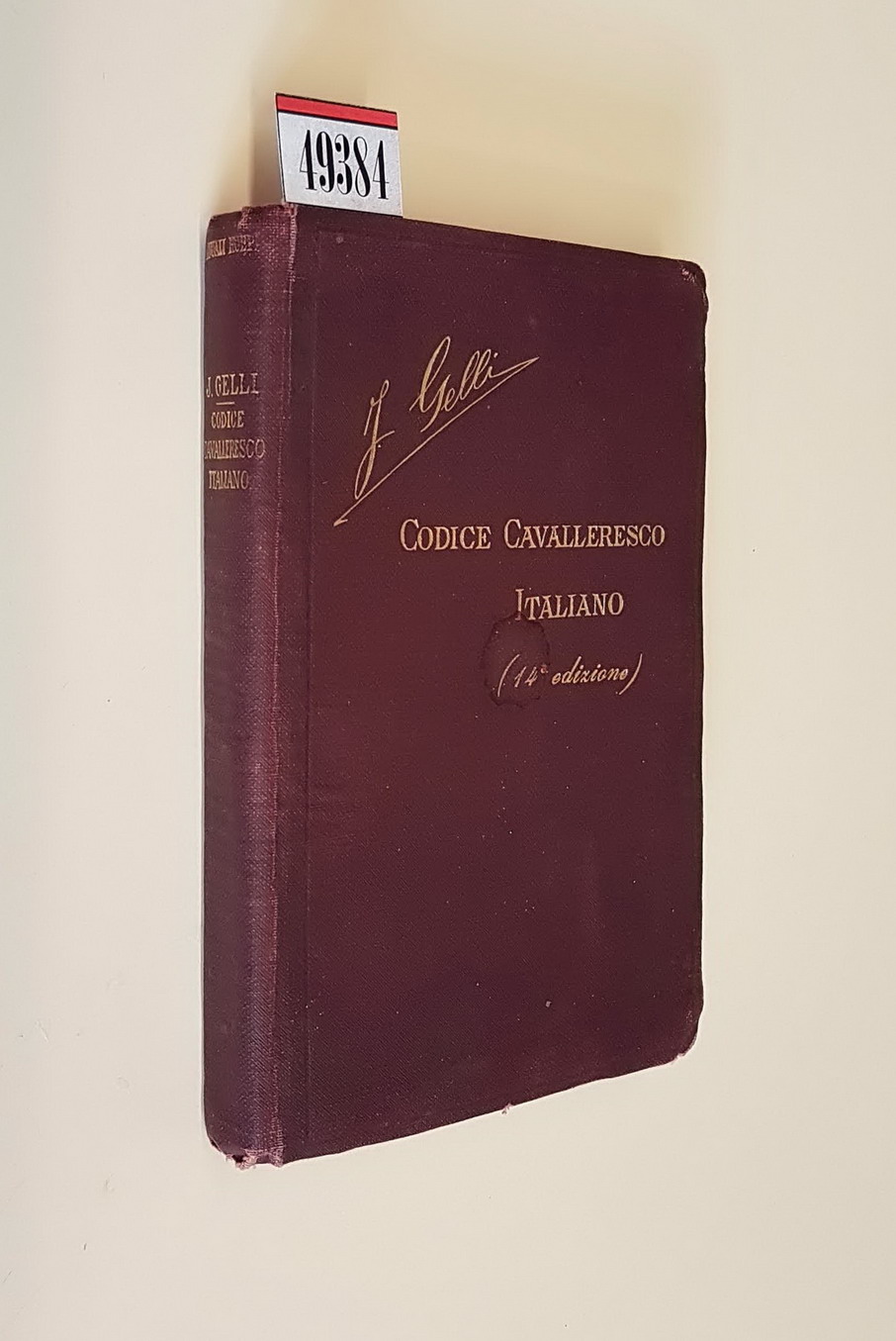 CODICE CAVALLERESCO ITALIANO e appendice sul Giuri' d'Onore Militare