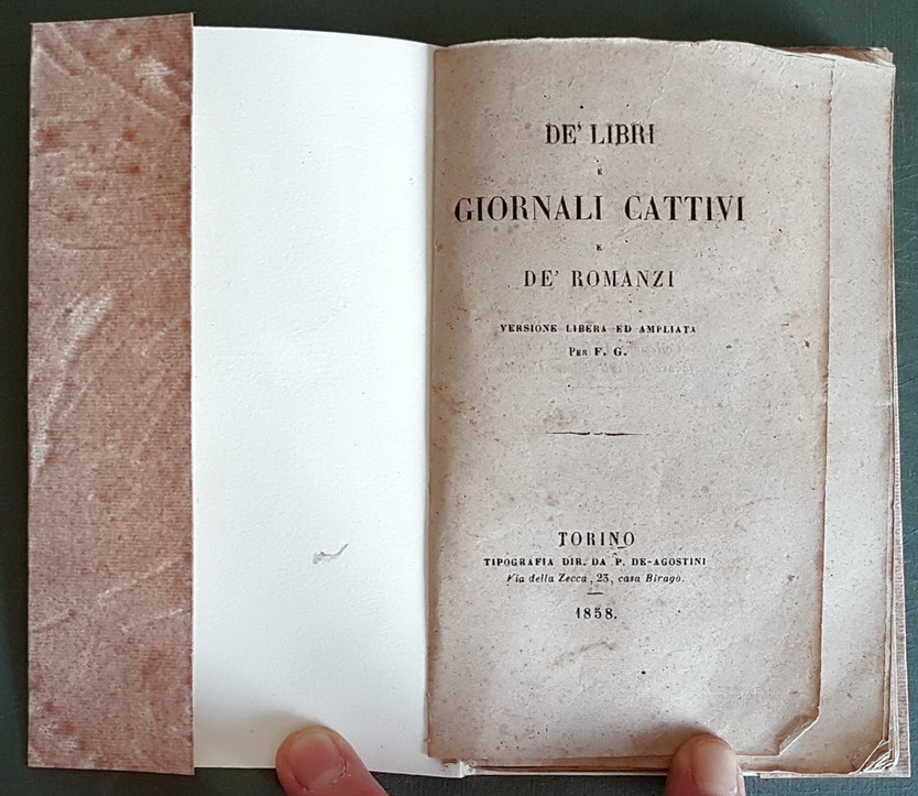 DE' LIBRI E GIORNALI CATTIVI E DE' ROMANZI