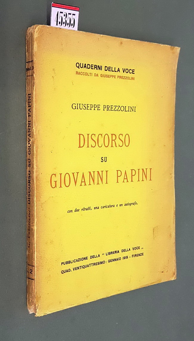 DISCORSO SU GIOVANNI PAPINI