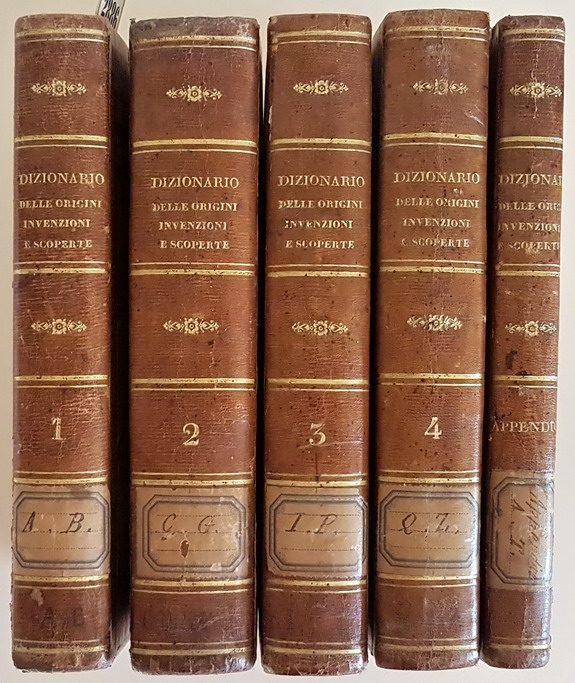 DIZIONARIO DELLE ORIGINI INVENZIONI E SCOPERTE NELLE ARTI, NELLE SCIENZE, …