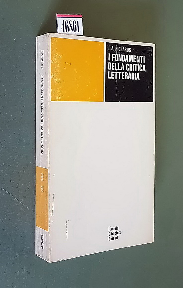 I FONDAMENTI DELLA CRITICA LETTERARIA con un saggio introduttivo di …