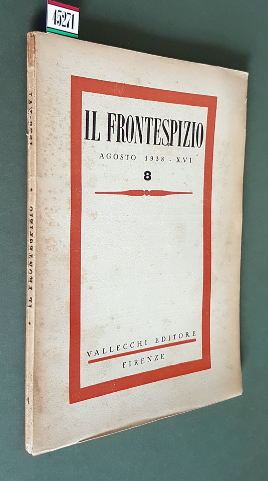 IL FRONTESPIZIO (agosto 1938) - N. 8 (anno X).