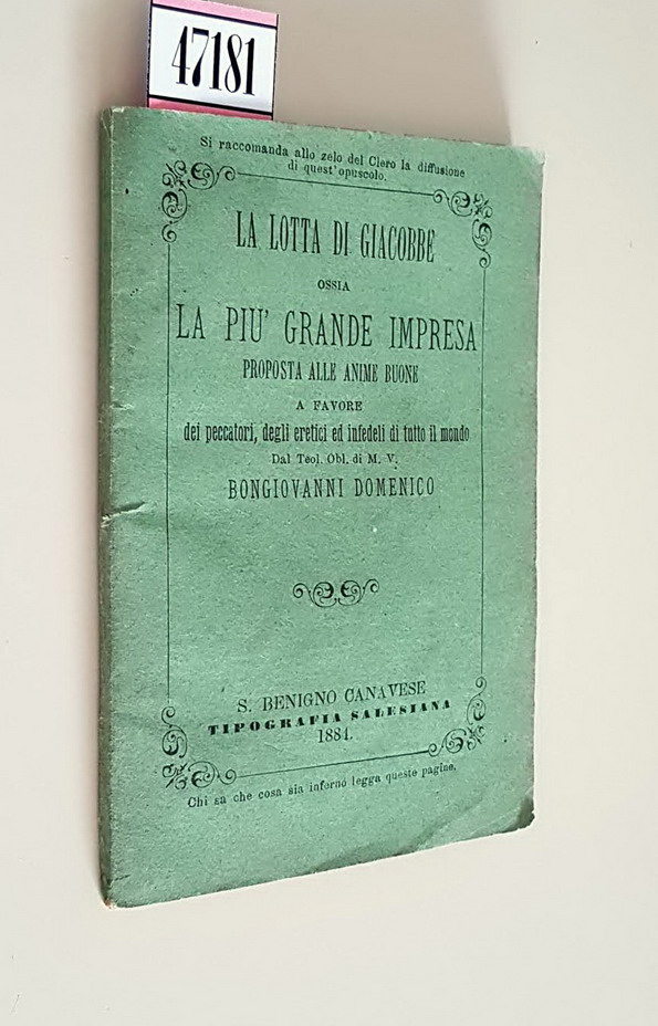 LA LOTTA DI GIACOBBE ossia LA PIU' GRANDE IMPRESA proposta …