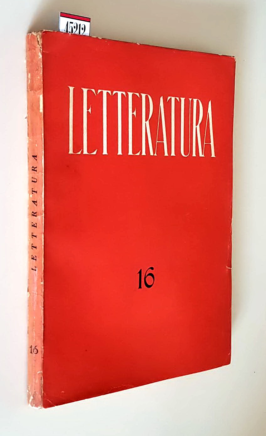 LETTERATURA - Rivista trimestrale di Letteratura contemporanea (anno IV) - …