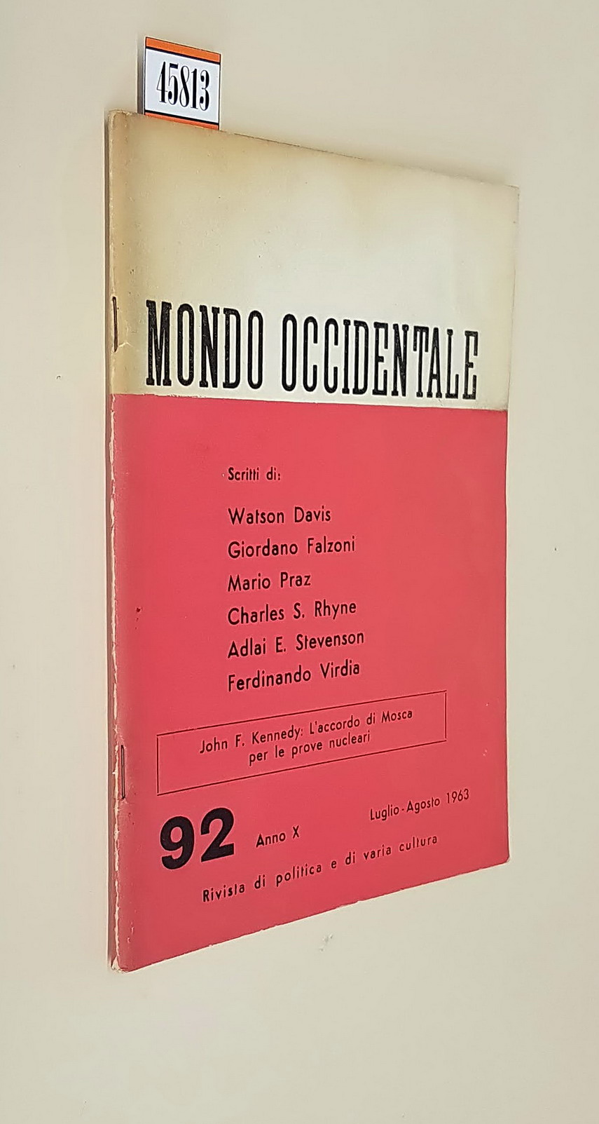 MONDO OCCIDENTALE (anno X) - N. 92 (luglio-agosto 1963)