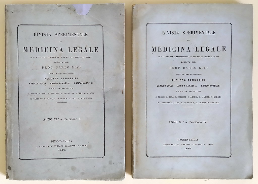 N. 2 fascicoli della rivista sperimentale MEDICINA LEGALE (anno XI) …