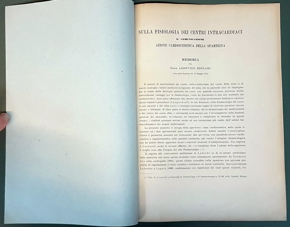 N. 2 fascicoli di medicina: RICERCHE SULE VARIAZIONI DI ECCITABILITA' …