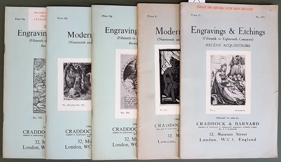 N. 5 cataloghi: ENGRAVING e ETCHINGS Fifteenth to Eighteenth Centuries …