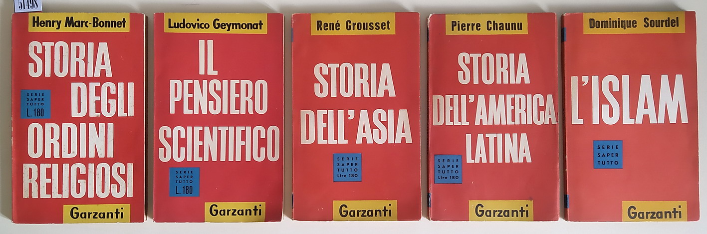 N. 5 volumi della SERIE SAPER TUTTO - STORIA DEGLI …