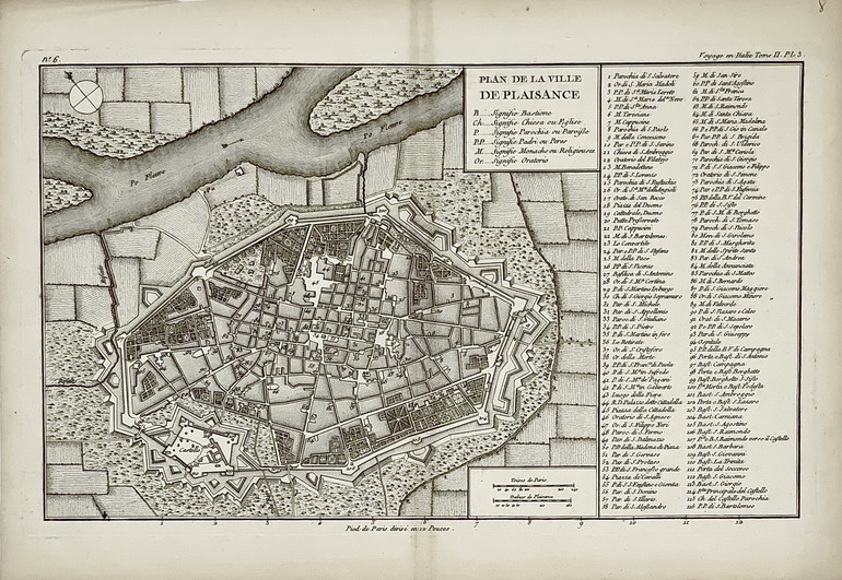 PLAN DE LA VILLE DE PLAISANCE - Pianta della citta' …