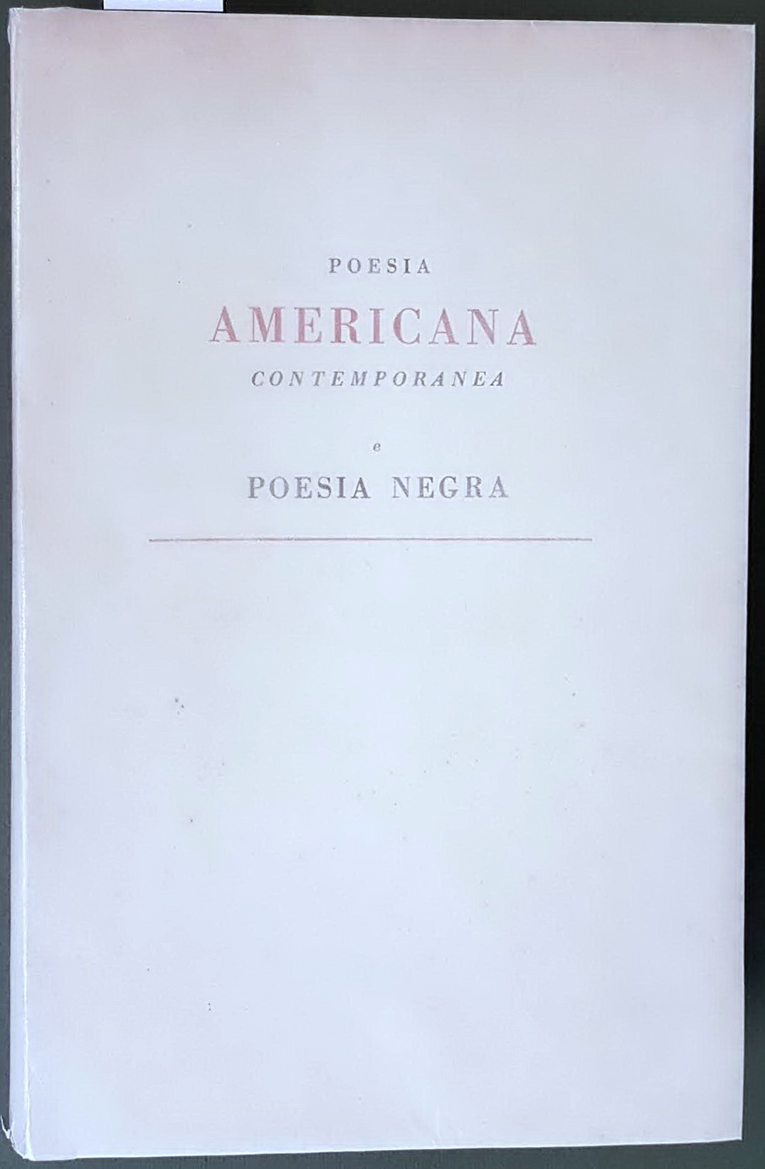 POESIA AMERICANA CANTOMPORANEA e POESIA NEGRA