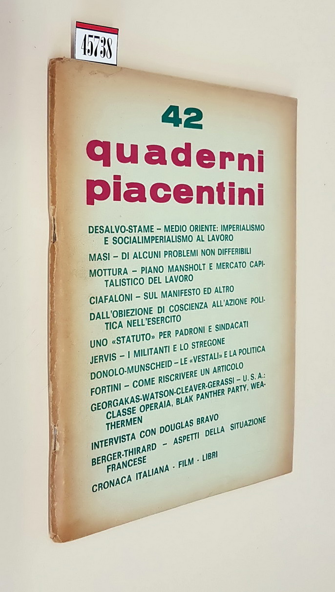 QUADERNI PIACENTINI (anno IX) - N. 42 (novembre 1970)