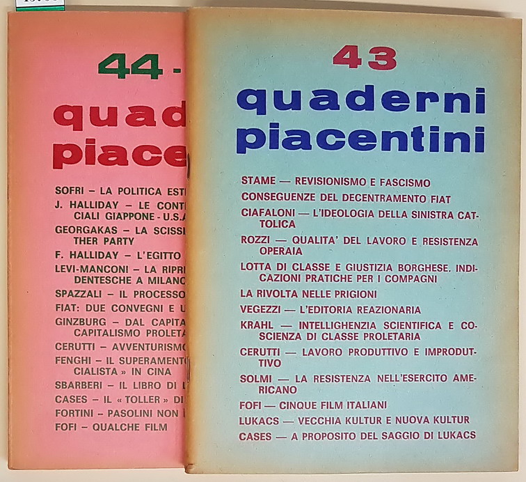 QUADERNI PIACENTINI (anno X) - N. 43 (aprile 1971) - …