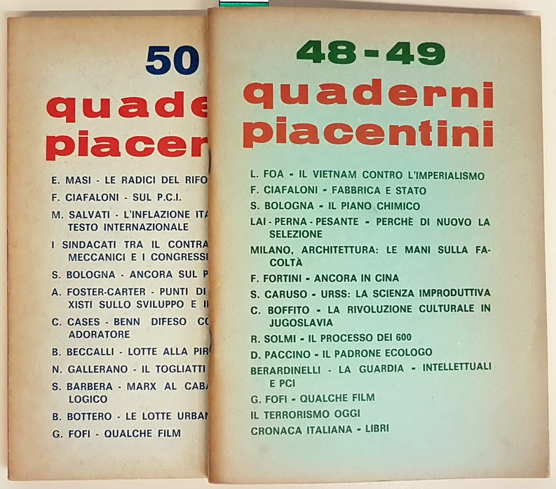 QUADERNI PIACENTINI (anno XII) - N. 48-49 (gennaio 1973) - …