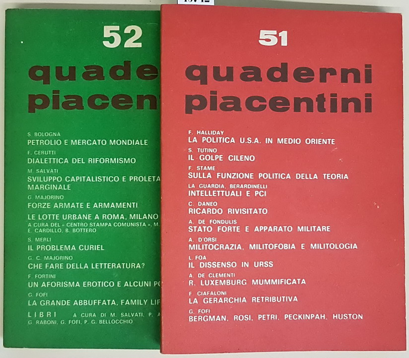 QUADERNI PIACENTINI (anno XIII) - N. 51 (gennaio 1974) - …