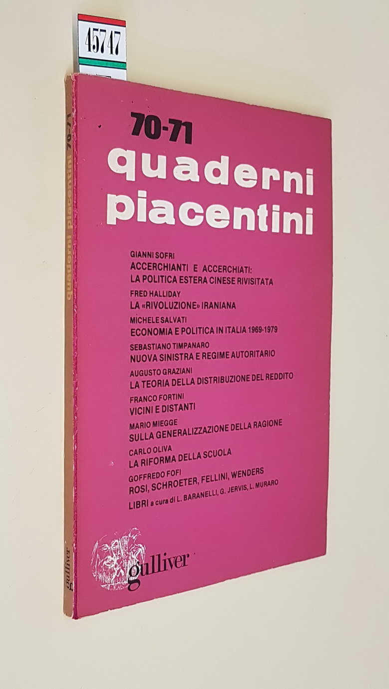 QUADERNI PIACENTINI (anno XVIII) - N. 70-71 (maggio 1979)