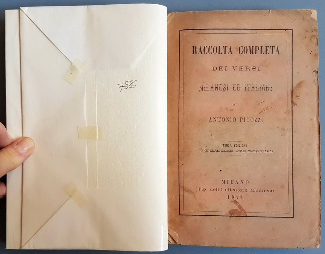 RACCOLTA COMPLETA DEI VERSI MILANESI E ITALIANI DI ANTONIO PICOZZI …