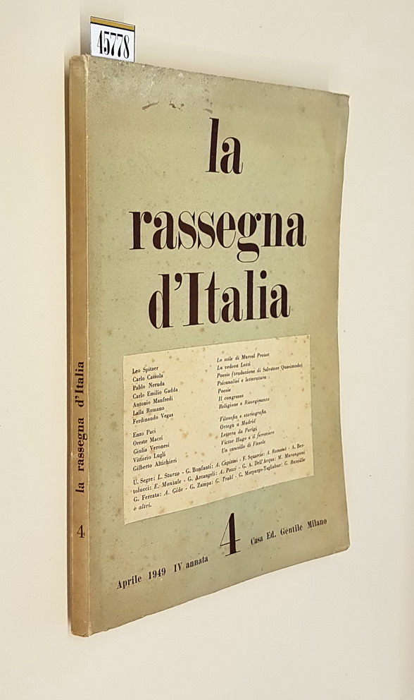 Rivista LA RASSEGNA D'ITALIA (N. 4) - Aprile 1949 (annata …