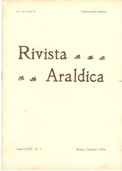 RIVISTA ARALDICA 1966 - LXIV (ANNATA COMPLETA)