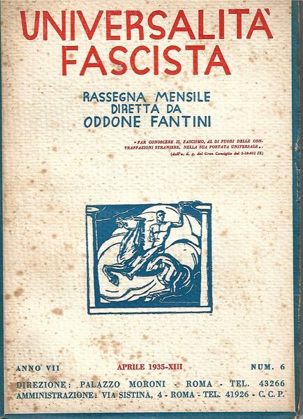 UNIVERSALITA' FASCISTA - ANNO VII N.6 - APR 1935