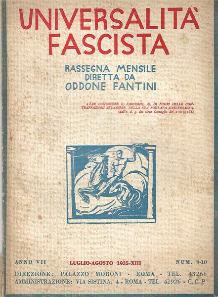 UNIVERSALITA' FASCISTA - ANNO VII N.9/10 L/A 1935