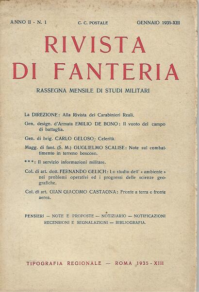 RIVISTA DI FANTERIA - ANNO II - N. 1 - …