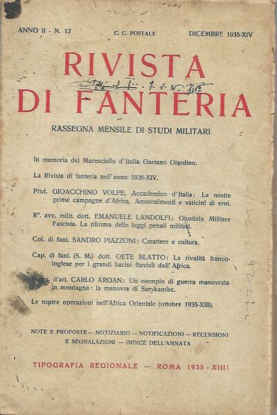 RIVISTA DI FANTERIA - ANNO II - N.12 - DIC …