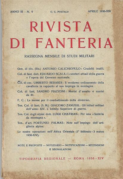 RIVISTA DI FANTERIA - ANNO III - N. 4 - …