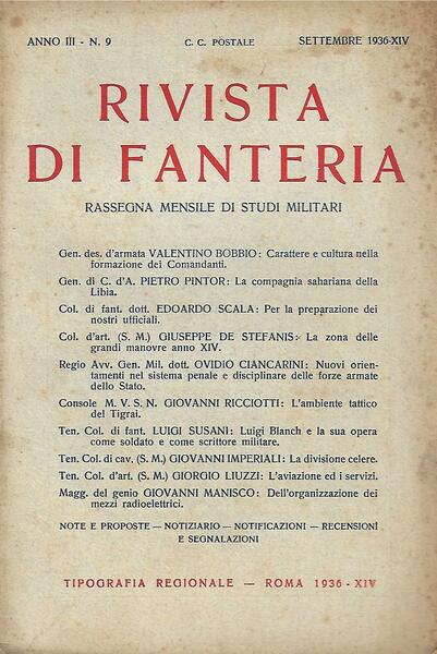 RIVISTA DI FANTERIA - ANNO III - N. 9 - …