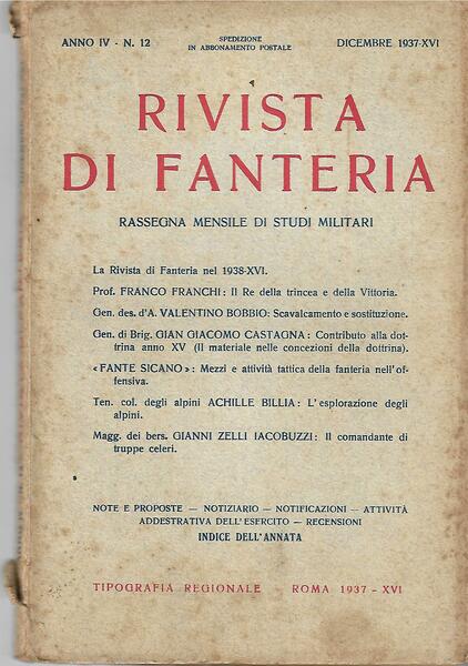 RIVISTA DI FANTERIA - ANNO IV - N. 12 - …