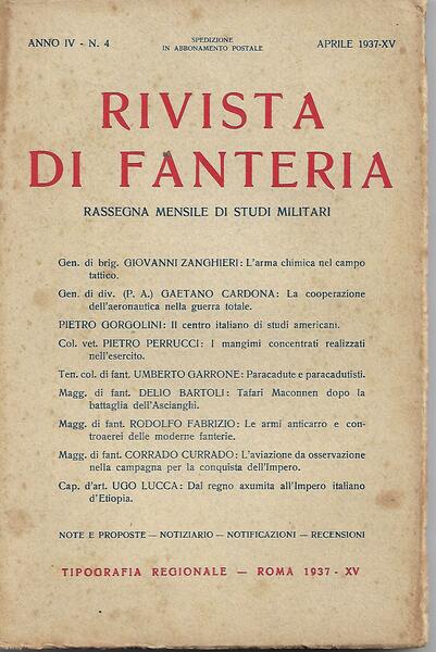 RIVISTA DI FANTERIA - ANNO IV - N. 4 - …