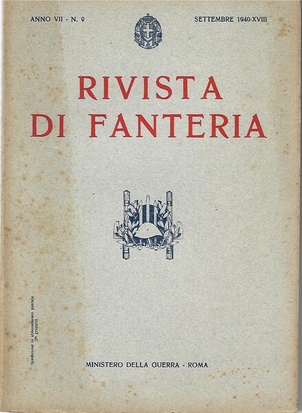 RIVISTA DI FANTERIA - ANNO VII - N. 9 - …