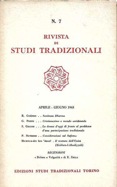 RIVISTA DI STUDI TRADIZIONALI - N.7 - APR/GIU 1963