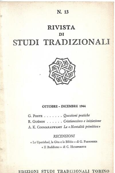 RIVISTA DI STUDI TRADIZIONALI - N.13- OTT/DIC 1964