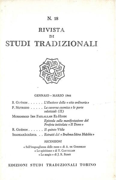 RIVISTA DI STUDI TRADIZIONALI - N.18- GEN/MAR 1966