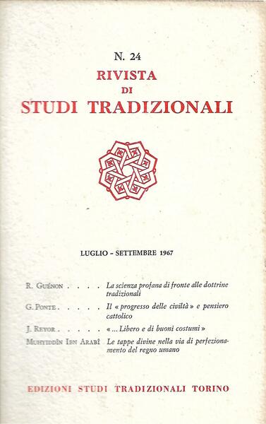 RIVISTA DI STUDI TRADIZIONALI - N.24- LUG/SET 1967