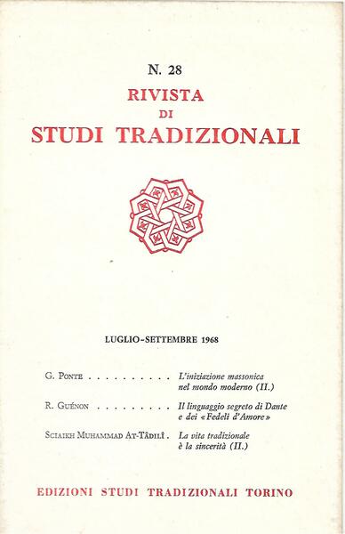 RIVISTA DI STUDI TRADIZIONALI - N.28- LUG/SET 1968