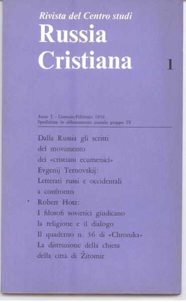 RUSSIA CRISTIANA - N.S. ANNO I - 1976 - INCOMPLETA