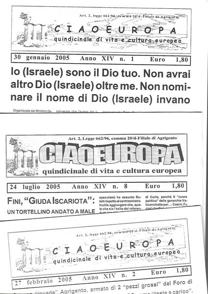 CIAOEUROPA - ANNO XIV-2005 - 6 FASCICOLI