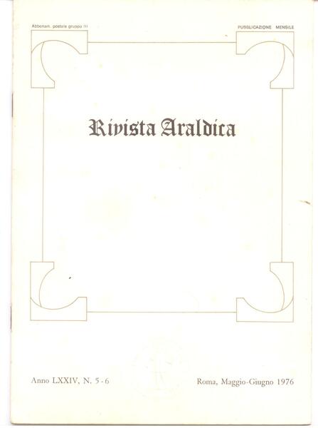 RIVISTA ARALDICA N. 5-6/1976 ANNO LXXIV