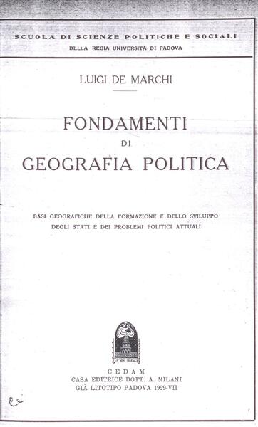 FONDAMENTI DI GEOGRAFIA POLITICA