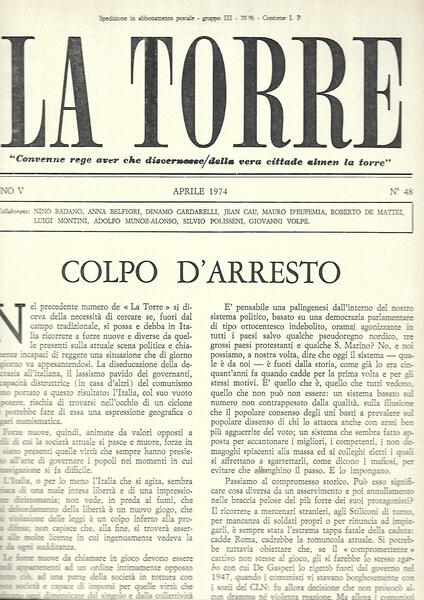 LA TORRE - MENSILE - ANNO V-1974 - N. 48 …