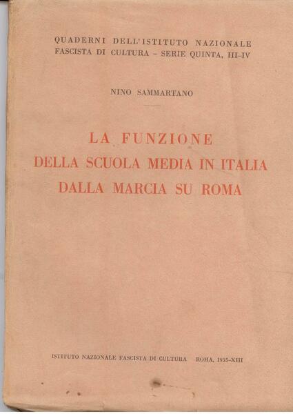 LA FUNZIONE DELLA SCUOLA MEDIA IN ITALIA