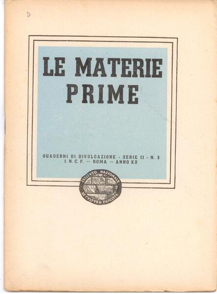 LE MATERIE PRIME