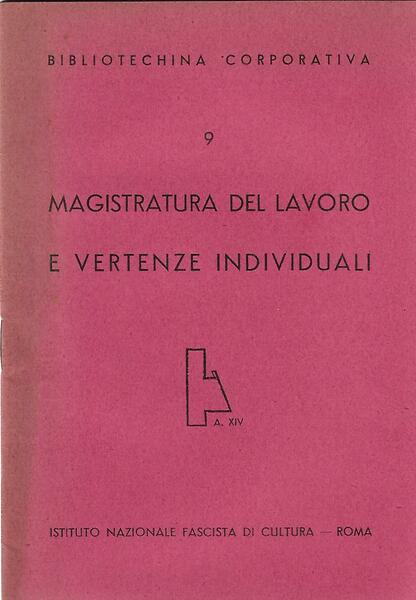 MAGISTRATURA DEL LAVORO E VERTENZE INDIVIDUALI