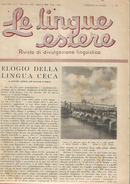 LE LINGUE ESTERE - ANNO XIV-1949 COMPLETA