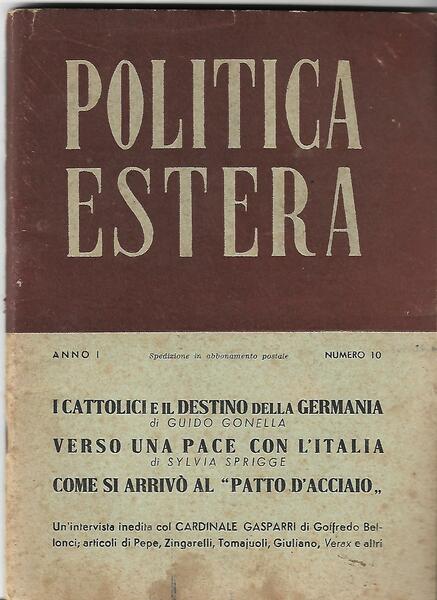 POLITICA ESTERA ANNO II N. 10 - OTTOBRE 1945