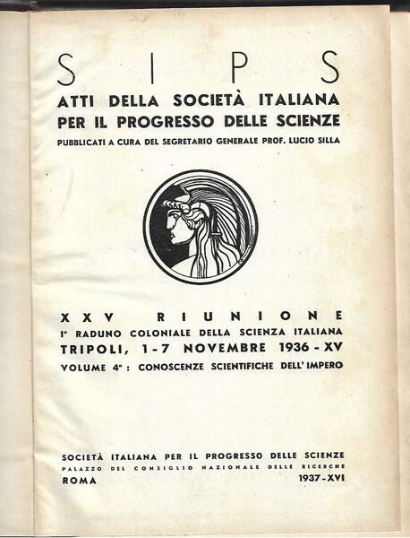 ATTI DELLA SOCIETA' ITALIANA PER IL PROGRESSO DELL