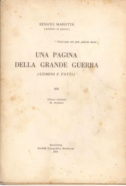 UNA PAGINA DELLA GRANDE GUERRA